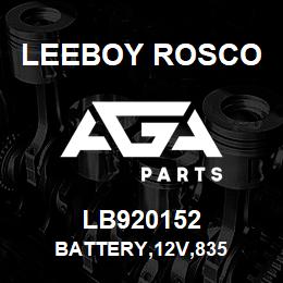 LB920152 Leeboy Rosco BATTERY,12V,835 | AGA Parts