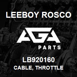 LB920160 Leeboy Rosco CABLE, THROTTLE | AGA Parts