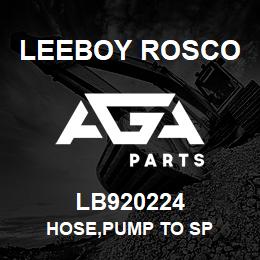 LB920224 Leeboy Rosco HOSE,PUMP TO SP | AGA Parts