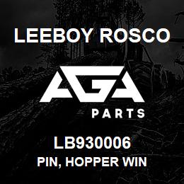 LB930006 Leeboy Rosco PIN, HOPPER WIN | AGA Parts