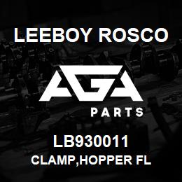 LB930011 Leeboy Rosco CLAMP,HOPPER FL | AGA Parts