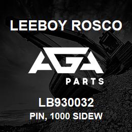 LB930032 Leeboy Rosco PIN, 1000 SIDEW | AGA Parts