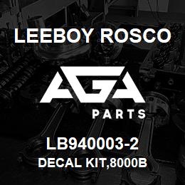 LB940003-2 Leeboy Rosco DECAL KIT,8000B | AGA Parts