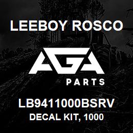 LB9411000BSRV Leeboy Rosco DECAL KIT, 1000 | AGA Parts