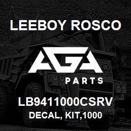 LB9411000CSRV Leeboy Rosco DECAL, KIT,1000 | AGA Parts