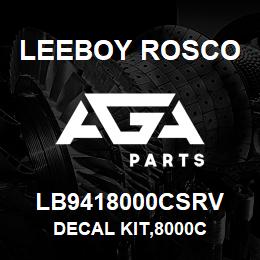 LB9418000CSRV Leeboy Rosco DECAL KIT,8000C | AGA Parts