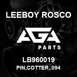 LB960019 Leeboy Rosco PIN,COTTER,.094 | AGA Parts