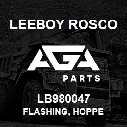 LB980047 Leeboy Rosco FLASHING, HOPPE | AGA Parts