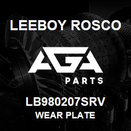 LB980207SRV Leeboy Rosco WEAR PLATE | AGA Parts