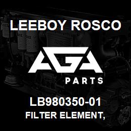 LB980350-01 Leeboy Rosco FILTER ELEMENT, | AGA Parts