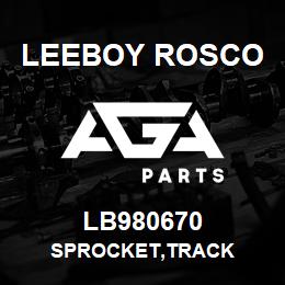 LB980670 Leeboy Rosco SPROCKET,TRACK | AGA Parts