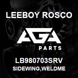 LB980703SRV Leeboy Rosco SIDEWING,WELDME | AGA Parts