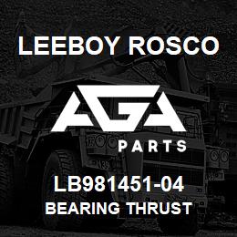 LB981451-04 Leeboy Rosco BEARING THRUST | AGA Parts