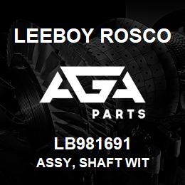 LB981691 Leeboy Rosco ASSY, SHAFT WIT | AGA Parts