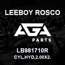 LB981710R Leeboy Rosco CYL,HYD,2.00X2. | AGA Parts