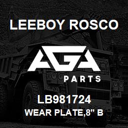 LB981724 Leeboy Rosco WEAR PLATE,8' B | AGA Parts