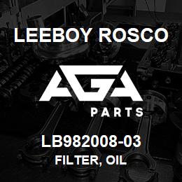 LB982008-03 Leeboy Rosco FILTER, OIL | AGA Parts