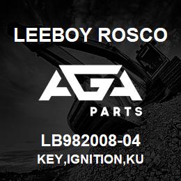 LB982008-04 Leeboy Rosco KEY,IGNITION,KU | AGA Parts