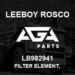 LB982941 Leeboy Rosco FILTER ELEMENT, | AGA Parts