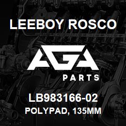 LB983166-02 Leeboy Rosco POLYPAD, 135MM | AGA Parts