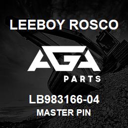 LB983166-04 Leeboy Rosco MASTER PIN | AGA Parts