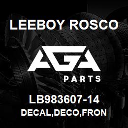 LB983607-14 Leeboy Rosco DECAL,DECO,FRON | AGA Parts