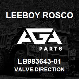 LB983643-01 Leeboy Rosco VALVE,DIRECTION | AGA Parts