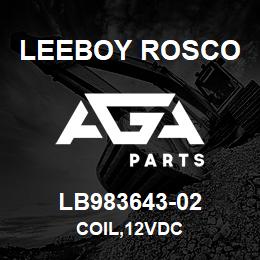 LB983643-02 Leeboy Rosco COIL,12VDC | AGA Parts