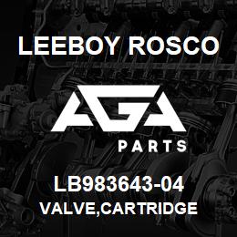 LB983643-04 Leeboy Rosco VALVE,CARTRIDGE | AGA Parts