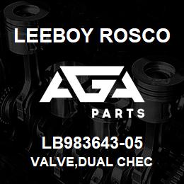 LB983643-05 Leeboy Rosco VALVE,DUAL CHEC | AGA Parts