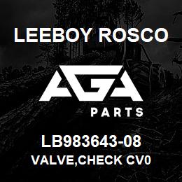 LB983643-08 Leeboy Rosco VALVE,CHECK CV0 | AGA Parts