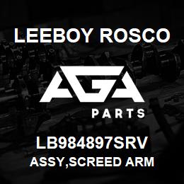 LB984897SRV Leeboy Rosco ASSY,SCREED ARM | AGA Parts