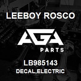 LB985143 Leeboy Rosco DECAL,ELECTRIC | AGA Parts