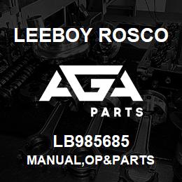 LB985685 Leeboy Rosco MANUAL,OP&PARTS | AGA Parts