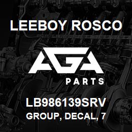 LB986139SRV Leeboy Rosco GROUP, DECAL, 7 | AGA Parts