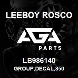 LB986140 Leeboy Rosco GROUP,DECAL,850 | AGA Parts