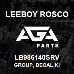 LB986140SRV Leeboy Rosco GROUP, DECAL KI | AGA Parts