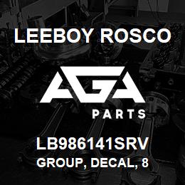 LB986141SRV Leeboy Rosco GROUP, DECAL, 8 | AGA Parts