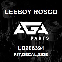 LB986394 Leeboy Rosco KIT,DECAL,SIDE | AGA Parts