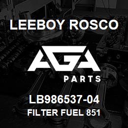 LB986537-04 Leeboy Rosco FILTER FUEL 851 | AGA Parts