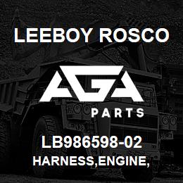 LB986598-02 Leeboy Rosco HARNESS,ENGINE, | AGA Parts