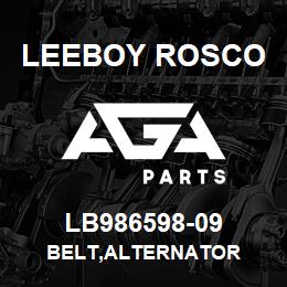 LB986598-09 Leeboy Rosco BELT,ALTERNATOR | AGA Parts