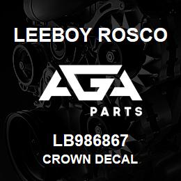 LB986867 Leeboy Rosco CROWN DECAL | AGA Parts