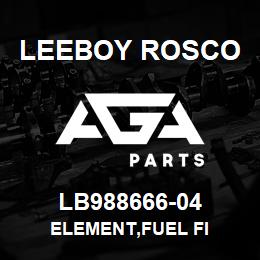 LB988666-04 Leeboy Rosco ELEMENT,FUEL FI | AGA Parts