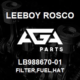 LB988670-01 Leeboy Rosco FILTER,FUEL,HAT | AGA Parts