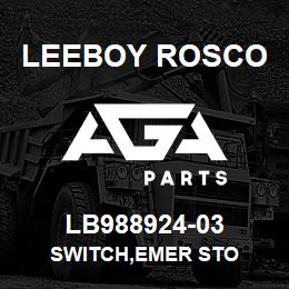 LB988924-03 Leeboy Rosco SWITCH,EMER STO | AGA Parts