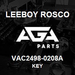 VAC2498-0208A Leeboy Rosco KEY | AGA Parts