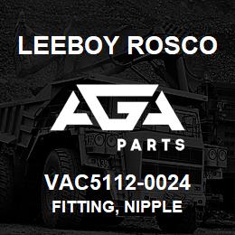 VAC5112-0024 Leeboy Rosco FITTING, NIPPLE | AGA Parts