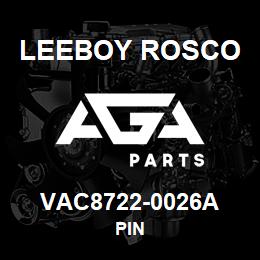 VAC8722-0026A Leeboy Rosco PIN | AGA Parts