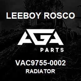 VAC9755-0002 Leeboy Rosco RADIATOR | AGA Parts